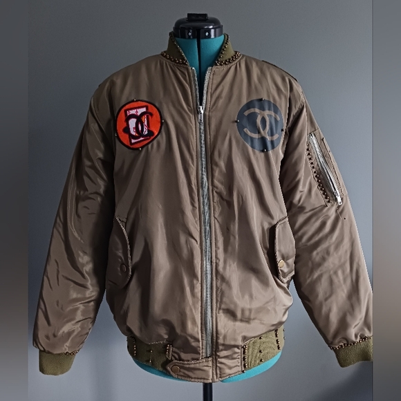 RUE PARIS green Bomber Jacket Size M, Streetwear - Picture 2 of 7